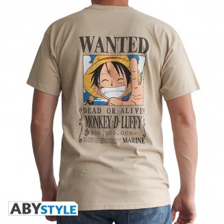 ONE PIECE - Tshirt "Wanted Luffy" homme MC sand