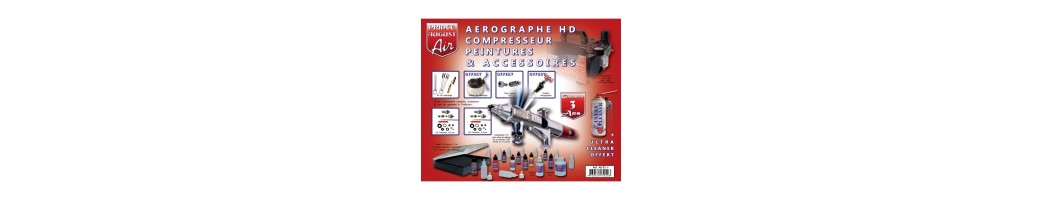 Air Ultimate Aérographe HD Compresseur Peintures Accessoires + UC01